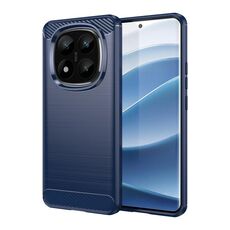 Per Redmi Note 14 Pro+ 5G Custodia per telefono in TPU con fibra di carbonio e texture spazzolata (blu)