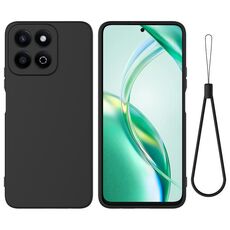 Per Honor X7c / Play 200 Plus Custodia antiurto in silicone liquido Pure Color (nero)
