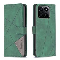 Per Honor 200 Smart / X7C Custodia per telefono in pelle con fibbia magnetica e trama a rombi (verde)