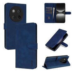 Custodia per telefono in pelle di vitello con texture a vibrazione per Honor X60 Pro AZNS (blu)