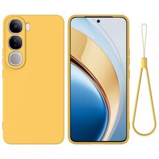Per vivo V40 Lite 5G / 4G IDN Custodia per telefono antiurto in silicone liquido a tinta unita con copertura totale (giallo)