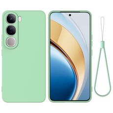 Per vivo V40 Lite 5G / 4G IDN Custodia per telefono antiurto in silicone liquido a tinta unita con copertura totale (verde)