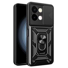 Per vivo Y28 4G Custodia per fotocamera scorrevole in TPU+PC (nero)