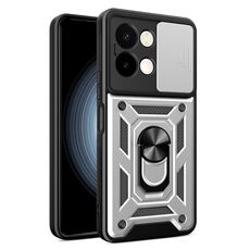 Per vivo Y28 4G Custodia per fotocamera scorrevole in TPU+PC (argento)