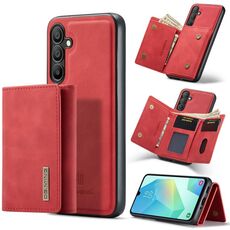 Per Samsung Galaxy A16 5G DG.MING M1 Series Portafoglio multi-carta a 3 ante + Custodia magnetica per telefono (rosso)