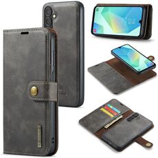 Per Samsung Galaxy A16 5G DG.MING Crazy Horse Texture Custodia in pelle magnetica staccabile (grigio)