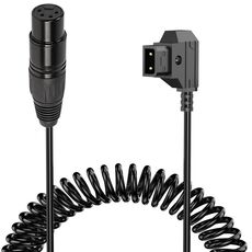 Cavo adattatore a spirale per monitor della telecamera D-Tap a XLR 4 pin, lunghezza: 1,5 m (nero)