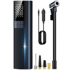 Pompa elettrica portatile intelligente per aria con display digitale per auto T7 (nera)