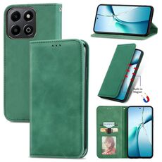 Custodia per telefono in pelle magnetica con chiusura magnetica per Honor 200 Smart Retro Skin Feel (verde)