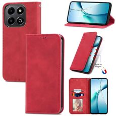 Custodia per telefono in pelle magnetica con chiusura magnetica per Honor 200 Smart Retro Skin Feel (rossa)