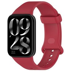 Per Xiaomi Smart Band 9 Pro Color Buckle Pure Color Silicone Watch Band (Rosso)