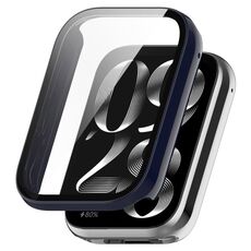 Per Xiaomi Smart Band 9 Pro Pellicola temperata Custodia protettiva per orologio PC integrata (blu inchiostro)