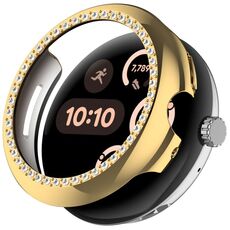 Per Google Pixel Watch Diamond Custodia protettiva per orologio con copertura parziale in PC elettrolitico (oro)
