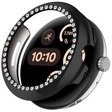 Per Google Pixel Watch 3 45mm Custodia protettiva per orologio con copertura parziale in PC elettrolitico diamantato (nero)