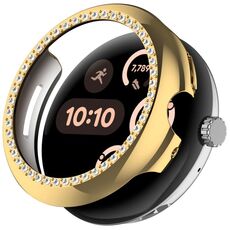 Per Google Pixel Watch 3 45mm Custodia protettiva per orologio con copertura parziale in PC elettrolitico diamantato (oro)