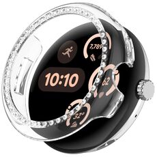 Per Google Pixel Watch 3 45mm Custodia protettiva per orologio con copertura parziale in PC elettrolitico diamantato (colore trasparente)