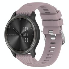 Per cinturino per orologio Garmin VivoMove Style 20mm in silicone tinta unita strutturato a croce (Roland viola)