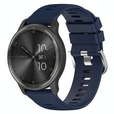 Per cinturino per orologio Garmin Forerunner 265 22 mm in silicone tinta unita strutturato a croce (blu notte)