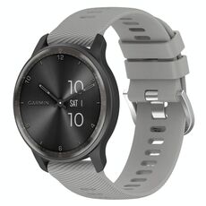 Per Garmin Forerunner 255 Music Cinturino per orologio in silicone tinta unita testurizzato incrociato da 22 mm (grigio chiaro)