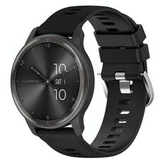 Per Garmin Forerunner 255 Music Cinturino per orologio in silicone tinta unita testurizzato incrociato da 22 mm (nero)