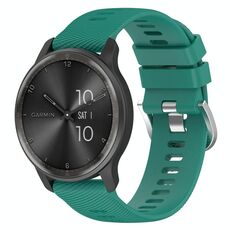 Per Garmin Forerunner 255 Music Cinturino per orologio in silicone tinta unita testurizzato incrociato da 22 mm (verde pino)