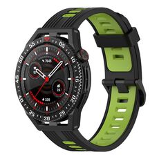 Per Garmin Forerunner 265 Cinturino in silicone bicolore verticale da 22 mm (nero + verde)