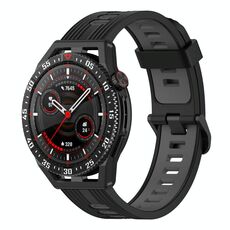 Per Garmin Forerunner 265 Cinturino in silicone bicolore verticale da 22 mm (nero + grigio)