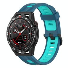 Per Garmin Forerunner 265 Cinturino in silicone bicolore verticale da 22 mm (blu + verde acqua)