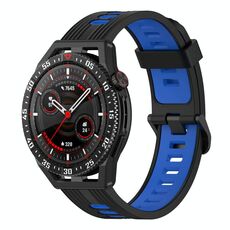 Per Garmin Forerunner 255 Cinturino in silicone bicolore verticale da 22 mm (nero + blu)