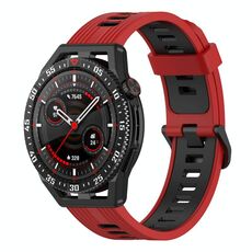Per Garmin Forerunner 255 Music Cinturino in silicone bicolore verticale da 22 mm (rosso + nero)