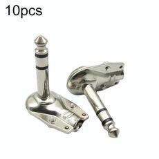 10pcs 6.35mm Connettore per amplificatore per microfono audio ad angolo retto per chitarra, specificazione: Binaurale