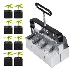 Il bloccante portatile per piantine produce otto blocchi di terreno da 2 x 2 pollici per la preparazione del giardino