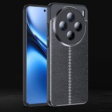 Per vivo X200 Custodia per telefono in TPU antiurto con texture Litchi (nero)
