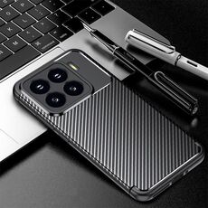 Per Xiaomi 15 Pro Custodia per telefono in TPU antiurto con trama in fibra di carbonio (nero)