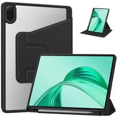 Custodia per tablet in pelle con supporto a tre pieghe per Honor Pad X8a (nero)