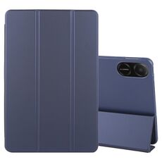 Per Honor Pad X8 / X9 Custodia per tablet in silicone e pelle a tre ante (blu scuro)