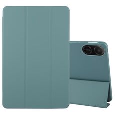 Custodia per tablet in pelle e silicone a tre ante per Honor Pad X8 / X9 (verde scuro)
