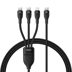Baseus Flash Series 3 100W 3 in 1 Cavo dati di ricarica rapida da tipo C a 8 pin e doppio tipo C, lunghezza: 1,5 m (nero)