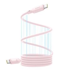 Cavo dati magnetico in silicone liquido per ricarica rapida Baseus PicoGo Series 240W da tipo C a tipo C, lunghezza: 1 m (rosa)