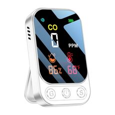 Rilevatore di monossido di carbonio portatile multifunzionale 3 in 1 (bianco)