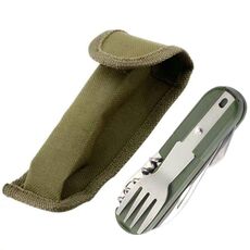 SY-FT008 7 in 1 multifunzionale campeggio all'aperto portatile pieghevole combinazione di stoviglie (verde)
