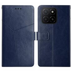 Per Honor X5b 4G / X5b Plus 4G Custodia per telefono in pelle con motivo a forma di Y (blu)