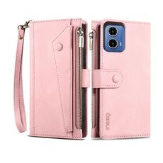 Per Motorola Moto G35 ESEBLE Retro Frosted RFID Custodia in pelle per telefono (oro rosa)