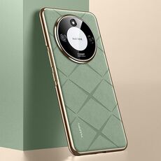 Custodia per telefono cellulare in pelle semplice per Honor X60 (verde)