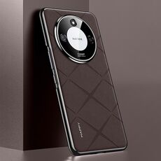 Custodia per telefono cellulare in pelle semplice per Honor X60 (marrone)