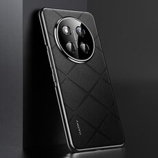 Per Honor X60 Pro Custodia per telefono in pelle liscia per PC (nero)