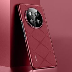Custodia per telefono in pelle liscia per PC Honor X60 Pro (rosso vino)