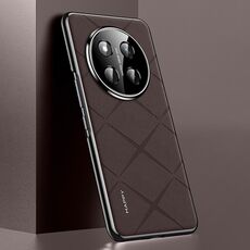 Per Honor X60 Pro Custodia per telefono in pelle liscia per PC (marrone)