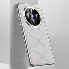 Per vivo X200 Custodia per telefono in pelle per PC (bianca)