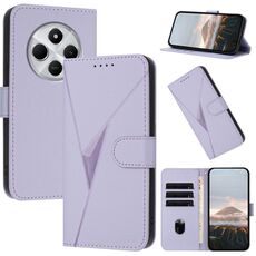 For Redmi 14C 4G Triangle Pattern Buckle Clasp Leather Phone Case(Light Purple)